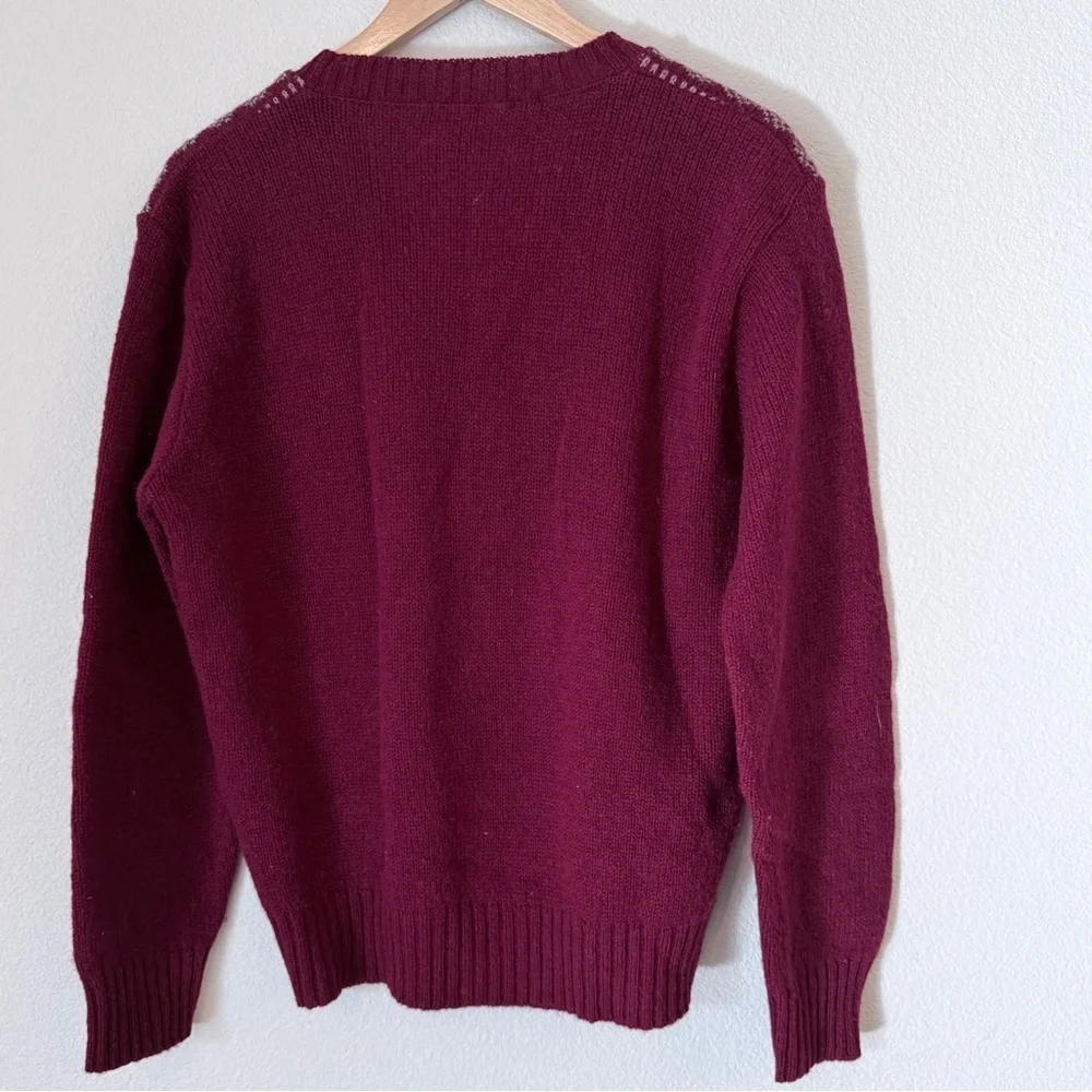 Vintage Shetland Scotland 100% Wool Fair Isle Sweater 44 Old Money Cabincore - Picture 4 of 10